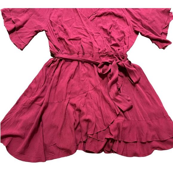 NWT CITY CHIC Fiesta Fun Faux Wrap Dress in Rhubarb SZ 20 - Picture 5 of 11